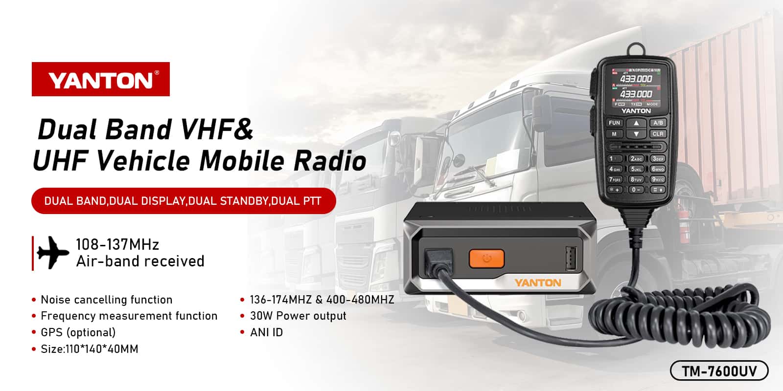 TM-7600UV: Dual Band Long Range Mobile Radio